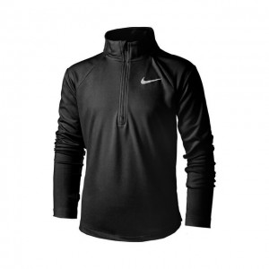 Nike Dri-Fit Half-Zip Longsleeve Bluza Tenis Fete (Copii) Negru, Alb