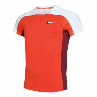 Nike N.Y. Court Dri-Fit Slam Tee Tricou Tenis Barbati Portocaliu, Albastru deschis, Visiniu 