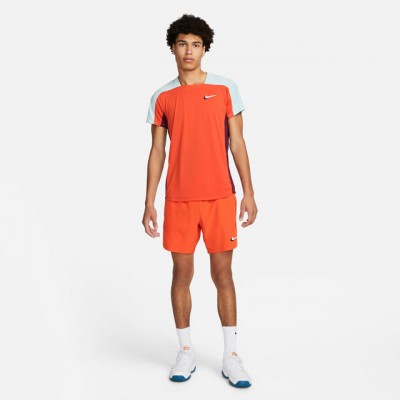 Nike N.Y. Court Dri-Fit Slam Tee Tricou Tenis Barbati Portocaliu, Albastru deschis, Visiniu 