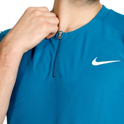 Nike A.O. Dri-Fit Court Slam Ultra MB Polo Tricou Tenis Barbati Verde petrol, Alb