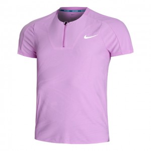 Nike A.O. Dri-Fit Court Slam Ultra MB Polo Tricou Tenis Barbati Violet, Alb