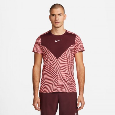 Nike R.G. Dri-Fit Court Slam Tee Tricou Tenis Barbati Visiniu, Roz coral, Alb  