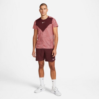 Nike R.G. Dri-Fit Court Slam Tee Tricou Tenis Barbati Visiniu, Roz coral, Alb  