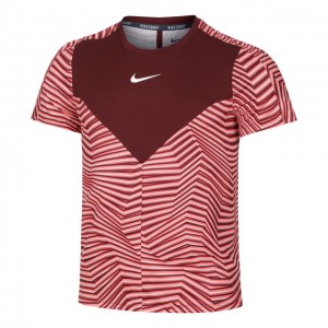 Nike R.G. Dri-Fit Court Slam Tee Tricou Tenis Barbati Visiniu, Roz coral, Alb  