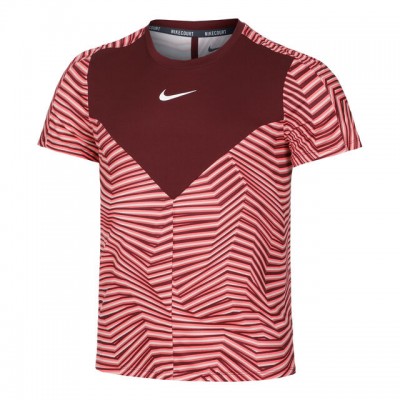 Nike R.G. Dri-Fit Court Slam Tee Tricou Tenis Barbati Visiniu, Roz coral, Alb  