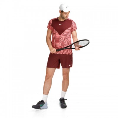 Nike R.G. Dri-Fit Court Slam Tee Tricou Tenis Barbati Visiniu, Roz coral, Alb  