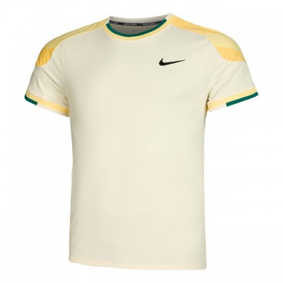 Nike A.O. 2024 Court Dri-Fit Slam Tee Tricou Tenis Barbati Crem, Galben, Negru, Verde inchis