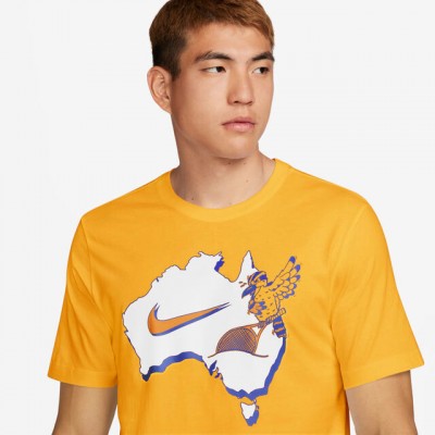 Nike A.O. 2024 Court Tee Tricou Tenis Barbati Galben solar, Alb, Albastru  