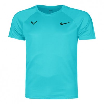 Nike Rafael Nadal Court Dri-Fit Challenger Tee Tricou Tenis Barbati Verde turcoaz, Negru