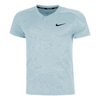 Nike Roland Garros Court Dri-Fit Slam Tee Tricou Tenis Barbati Albastru deschis, Alb