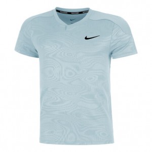 Nike Roland Garros Court Dri-Fit Slam Tee Tricou Tenis Barbati Albastru deschis, Alb